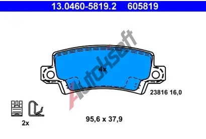 ATE Sada brzdovch destiek AT 23816, AT 605819
