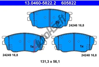 ATE Sada brzdovch destiek AT 605822, AT 24249