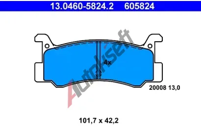 ATE Sada brzdovch destiek AT 20008, AT 605824