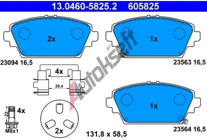 ATE Sada brzdovch destiek AT 23564, AT 605825