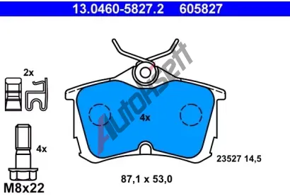 ATE Sada brzdovch destiek AT 605827, AT 23527
