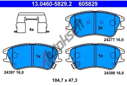 ATE Sada brzdovch destiek AT 24398, AT 605829