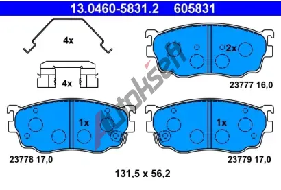 ATE Sada brzdovch destiek AT 605831, AT 23779
