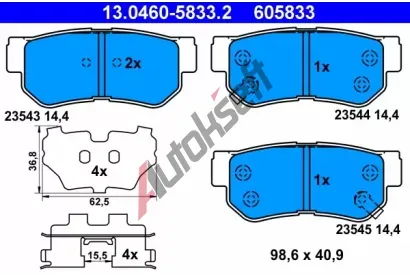 ATE Sada brzdovch destiek AT 23545, AT 605833
