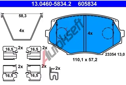 ATE Sada brzdovch destiek AT 605834, AT 23354