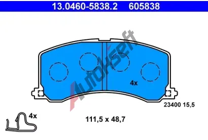 ATE Sada brzdovch destiek AT 23400, AT 605838