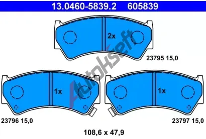 ATE Sada brzdovch destiek AT 23797, AT 605839