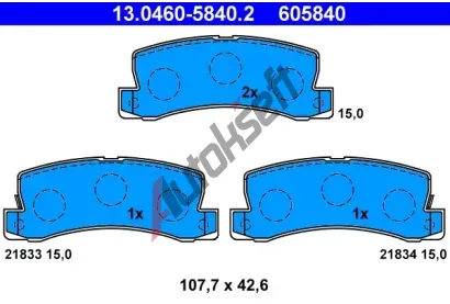 ATE Sada brzdovch destiek AT 605840, AT 21834