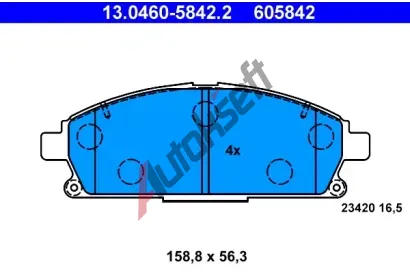 ATE Sada brzdovch destiek AT 605842, AT 23420