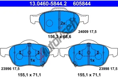 ATE Sada brzdovch destiek AT 24009, AT 605844