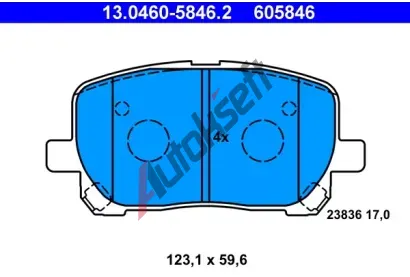 ATE Sada brzdovch destiek AT 605846, AT 23836