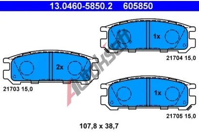 ATE Sada brzdovch destiek AT 21705, AT 605850
