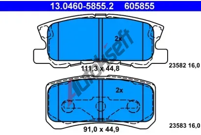 ATE Sada brzdovch destiek AT 23583, AT 605855