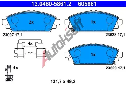 ATE Sada brzdovch destiek AT 23529, AT 605861