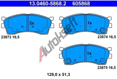ATE Sada brzdovch destiek AT 23875, AT 605868