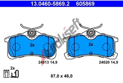 ATE Sada brzdovch destiek AT 24020, AT 605869