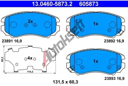 ATE Sada brzdovch destiek AT 23893, AT 605873