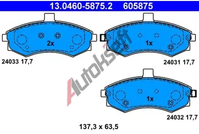 ATE Sada brzdovch destiek AT 24033, AT 605875