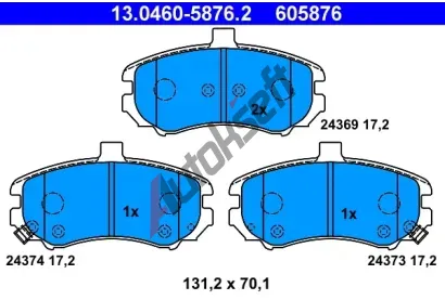 ATE Sada brzdovch destiek AT 605876, AT 24374