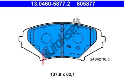 ATE Sada brzdovch destiek AT 24042, AT 605877