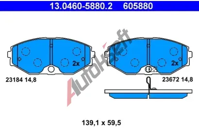 ATE Sada brzdovch destiek AT 605880, AT 23672
