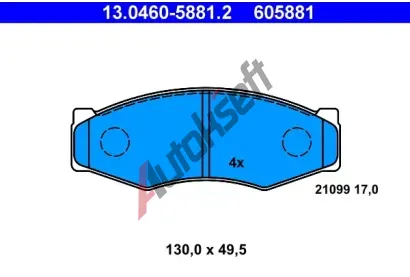 ATE Sada brzdovch destiek AT 21099, AT 605881