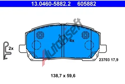 ATE Sada brzdovch destiek AT 605882, AT 23703