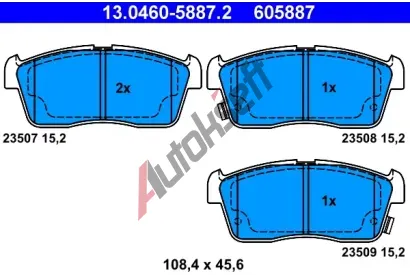 ATE Sada brzdovch destiek AT 605887, AT 23509