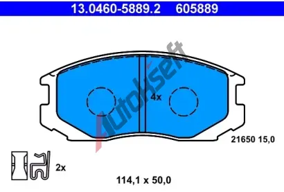 ATE Sada brzdovch destiek AT 21650, AT 605889