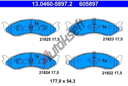 ATE Sada brzdovch destiek AT 21825, AT 605897
