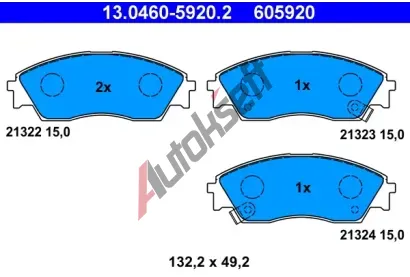 ATE Sada brzdovch destiek AT 605920, AT 21324