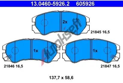 ATE Sada brzdovch destiek AT 21847, AT 605926