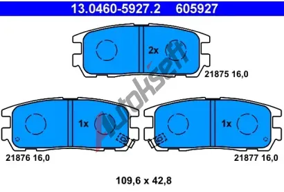 ATE Sada brzdovch destiek AT 605927, AT 21877