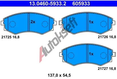 ATE Sada brzdovch destiek AT 21727, AT 605933