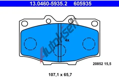 ATE Sada brzdovch destiek AT 20852, AT 605935
