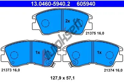 ATE Sada brzdovch destiek AT 605940, AT 21375