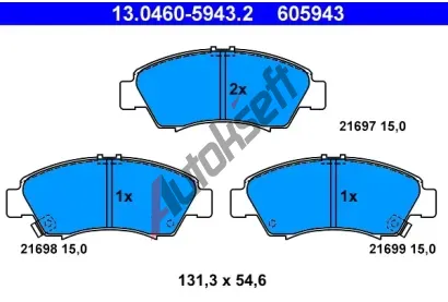 ATE Sada brzdovch destiek AT 605943, AT 21699