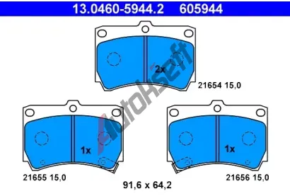 ATE Sada brzdovch destiek AT 605944, AT 21656