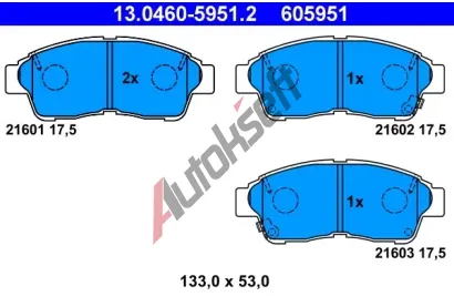 ATE Sada brzdovch destiek AT 21603, AT 605951