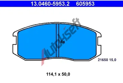 ATE Sada brzdovch destiek AT 605953, AT 21650