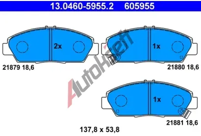ATE Sada brzdovch destiek AT 21881, AT 605955