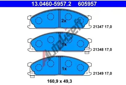 ATE Sada brzdovch destiek AT 605957, AT 21349