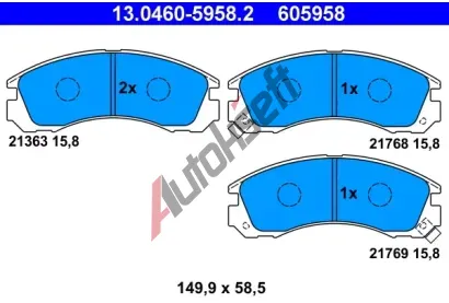 ATE Sada brzdovch destiek AT 21769, AT 605958