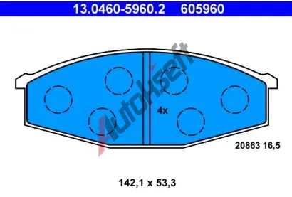 ATE Sada brzdovch destiek AT 20863, AT 605960