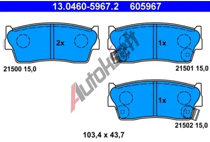 ATE Sada brzdovch destiek AT 21502, AT 605967