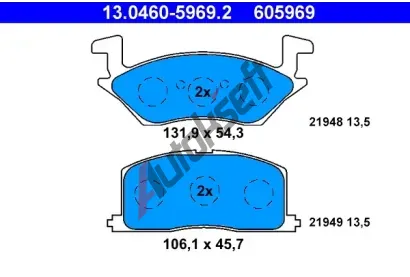 ATE Sada brzdovch destiek AT 21949, AT 605969