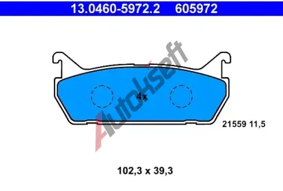 ATE Sada brzdovch destiek AT 21559, AT 605972