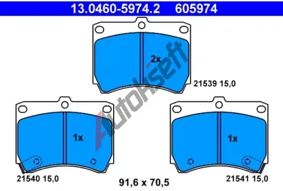 ATE Sada brzdovch destiek AT 605974, AT 21541