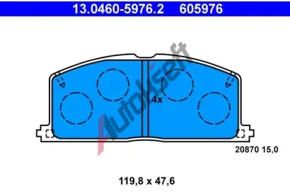 ATE Sada brzdovch destiek AT 20870, AT 605976