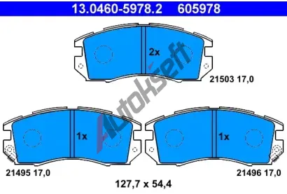 ATE Sada brzdovch destiek AT 21503, AT 605978
